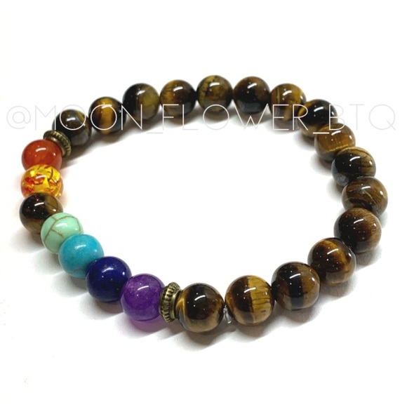 Tiger Eye 7 Chakra Bracelet - Picture 7 of 11